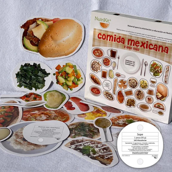 NutriKit® 70 Réplicas de alimentos de Comida Mexicana y algo más para talleres -con velcro- 4a ED.